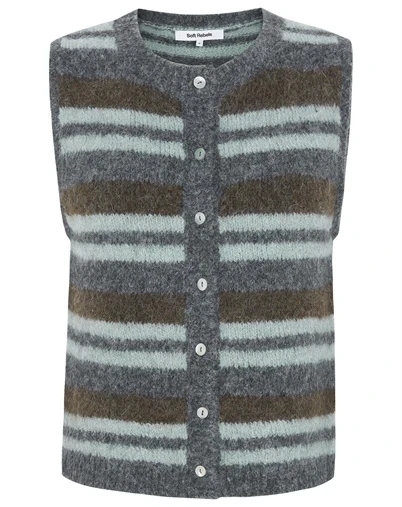 Soft Rebels - SRCamilla Vest Striped - Puritan